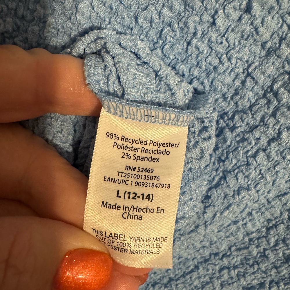 ❤️NWT SUMMER Women's Textured Top - Light Blue - LARGE #R - Picture 6 of 9